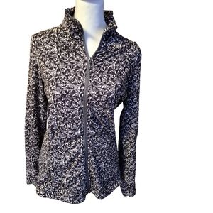 Merrell Stylish Black and White Geometric Ski Jacket